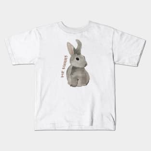 Mr bunny cute watercolor bunny sweet watercolour rabbit Kids T-Shirt